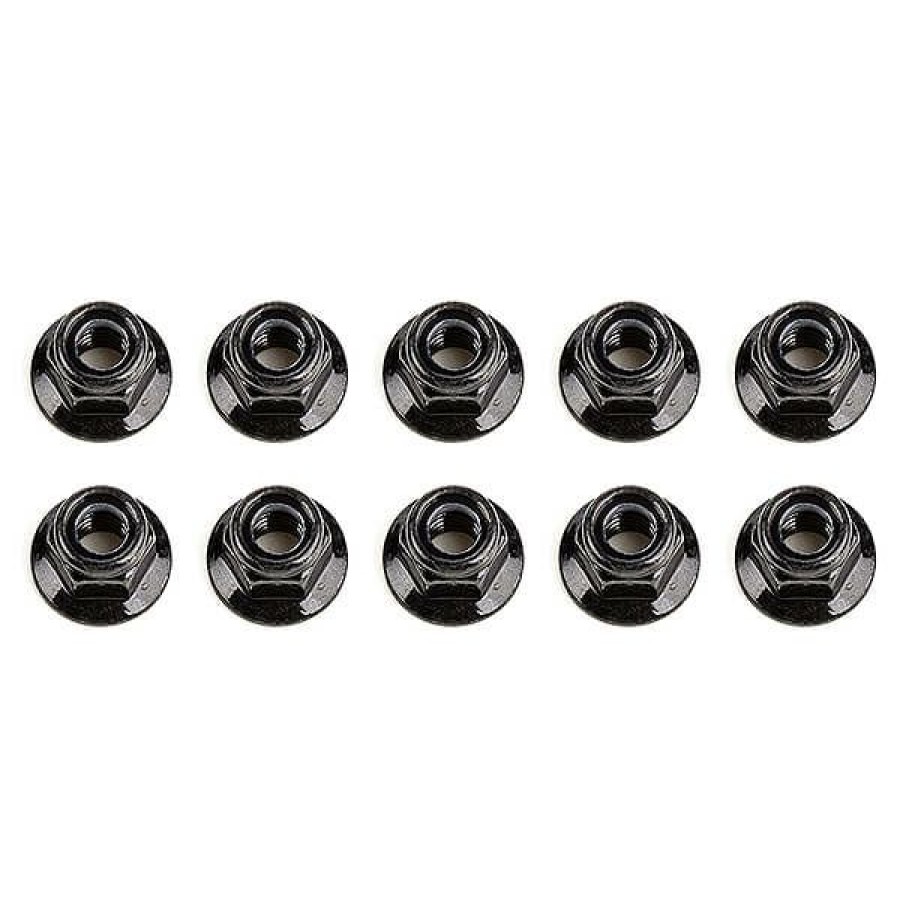 Car Spares * | Team Associated M5 Locknuts, Flanged, Black Exclusive Design